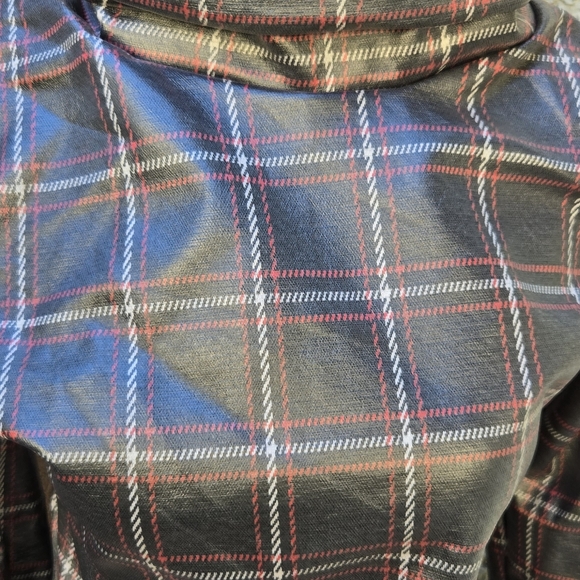 American City Wear Vintage Plaid Faux-Leather Turtleneck Mini Dress - Black - Picture 3 of 9